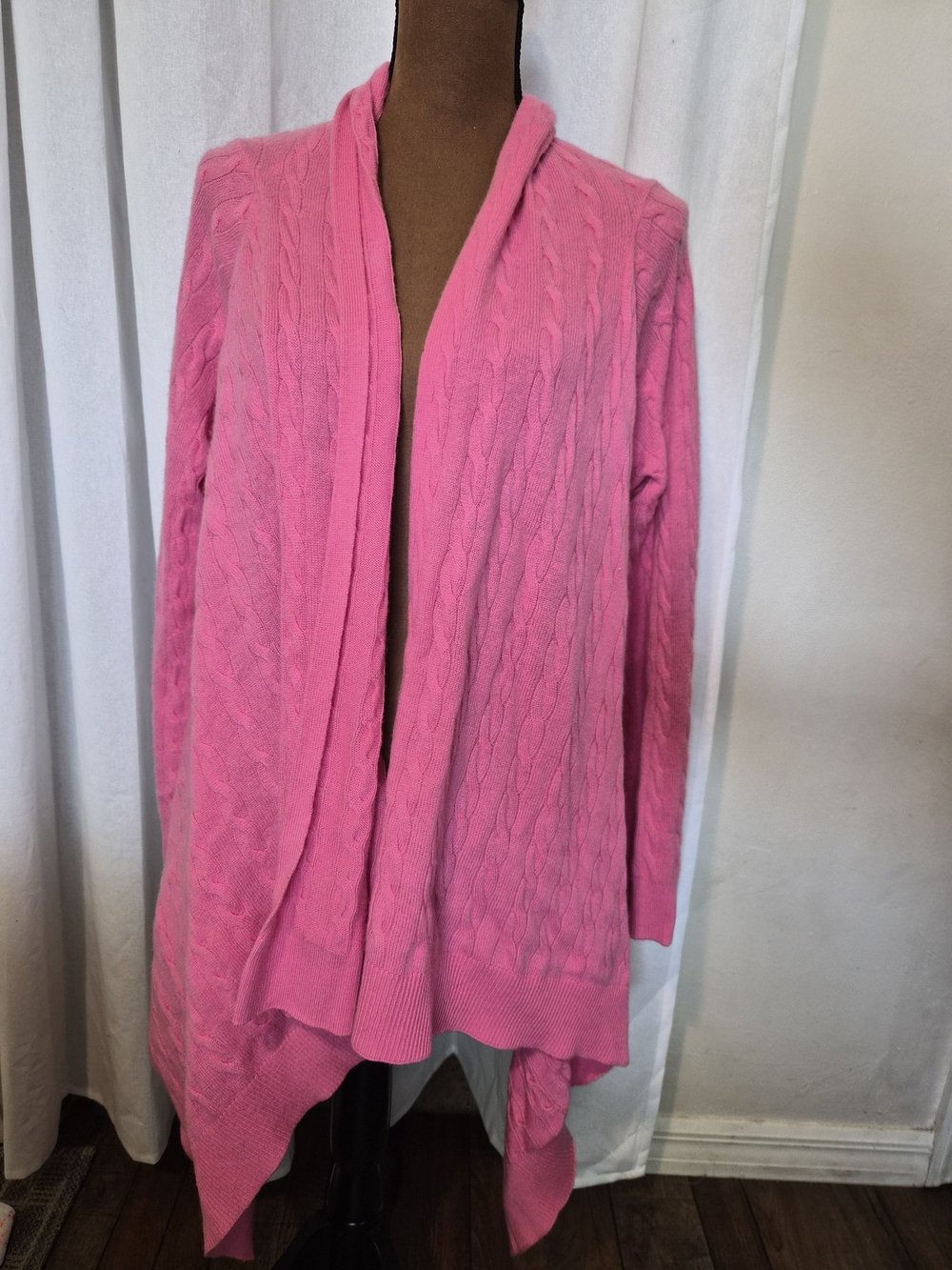 Lilly Pulitzer Bright Pink Cable-Knit Open Cardigan